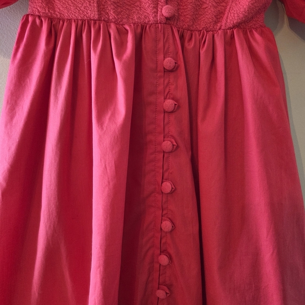Anthropologie Maeve Women's Puff Sleeve Sweetheart Feminine Mini Dress Red Sz S - Picture 10 of 16